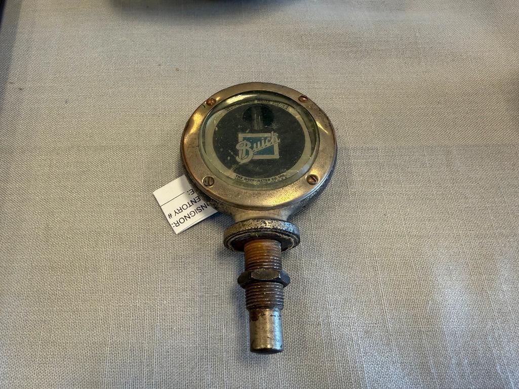 ANTIQUE 1918 BOYCE MOTOMETER BUICK RADIATOR CAP TEMPERATURE GAUGE - 2