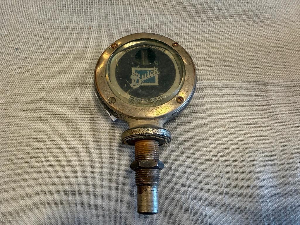 ANTIQUE 1918 BOYCE MOTOMETER BUICK RADIATOR CAP TEMPERATURE GAUGE - 3