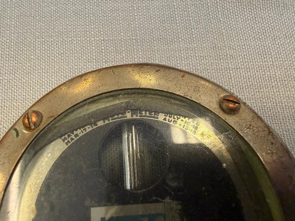ANTIQUE 1918 BOYCE MOTOMETER BUICK RADIATOR CAP TEMPERATURE GAUGE - 6
