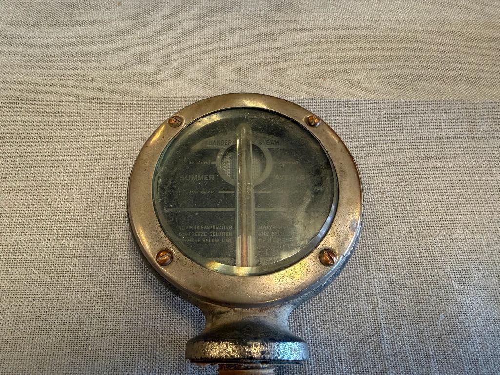 ANTIQUE 1918 BOYCE MOTOMETER BUICK RADIATOR CAP TEMPERATURE GAUGE - 8
