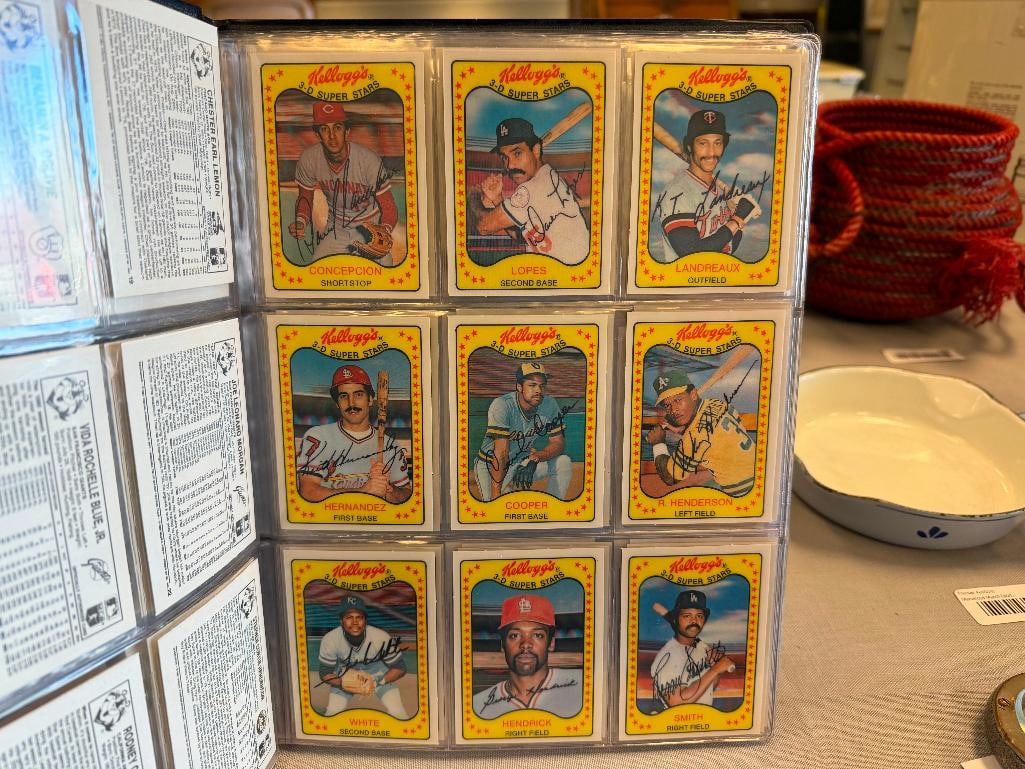 VINTAGE 1981 KELLOG 3-D SUPER STARS BASEBALL CARDS SET - 9