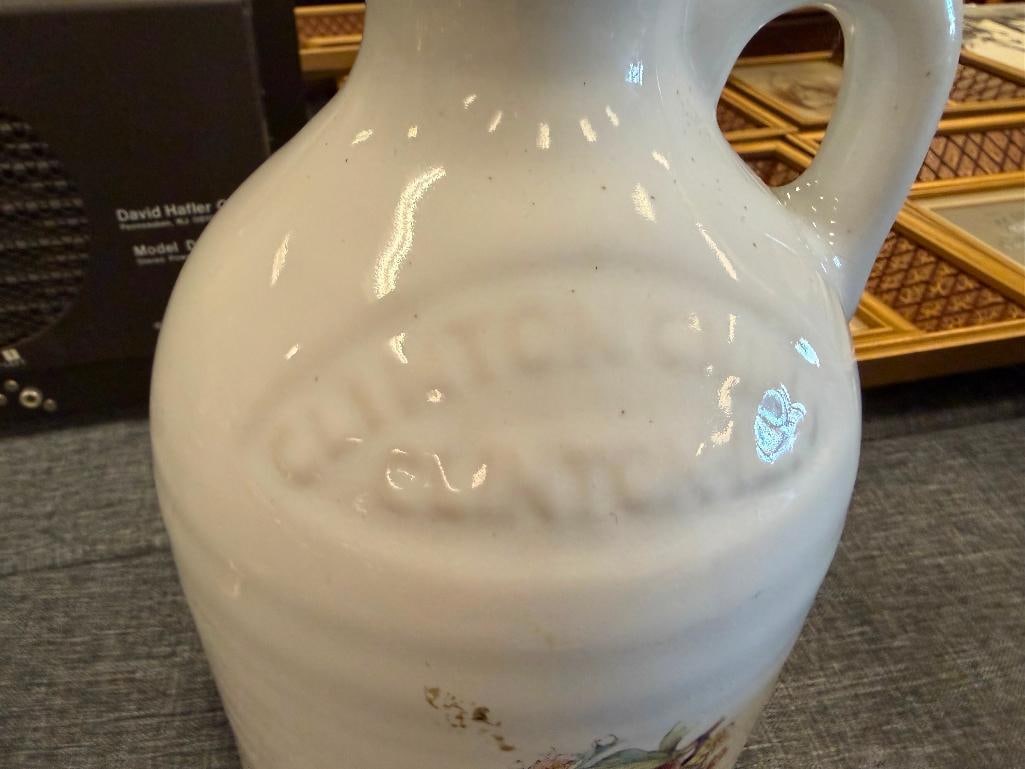 VINTAGE HARRIS POTTERIES CLINTON CHINA STONEWARE JUG FEATURING FRUIT PATTERN - 6