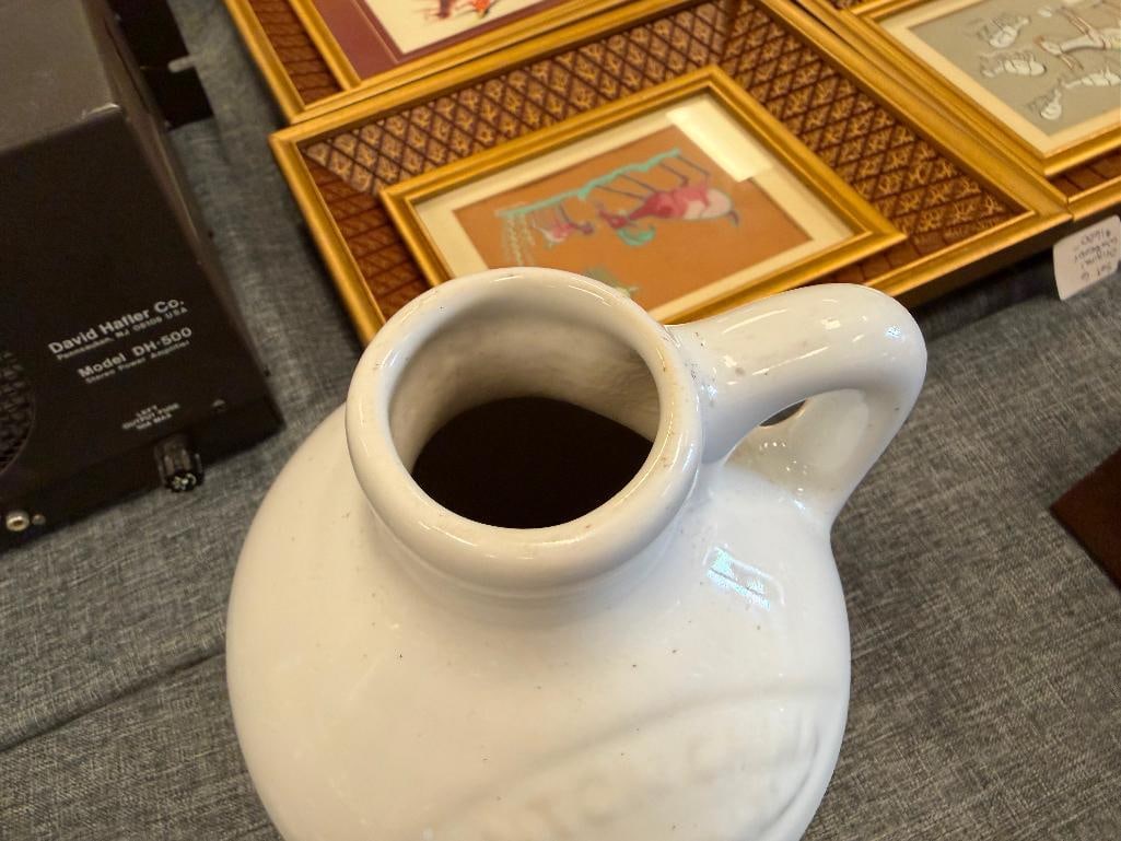 VINTAGE HARRIS POTTERIES CLINTON CHINA STONEWARE JUG FEATURING FRUIT PATTERN - 8