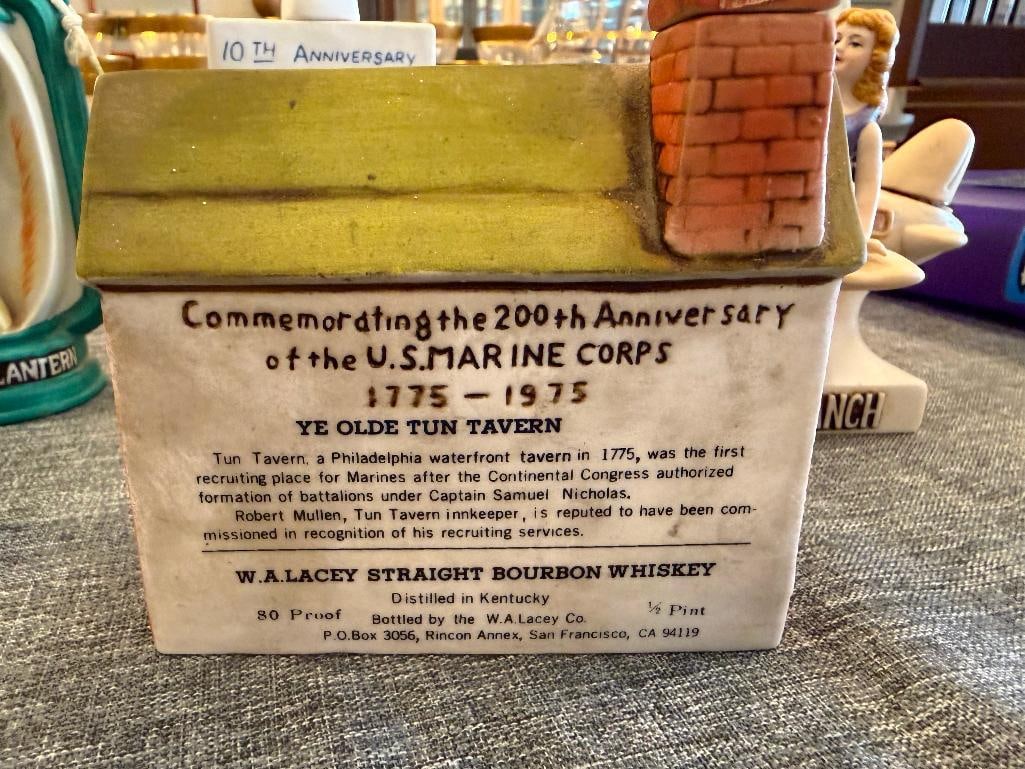 SIX MINIATURE BROTHEL LIQUOR DECANTERS INCLUDING CHICKEN RANCH, JOE CONFORTE'S MUSTANG RANCH, ETC. - 10