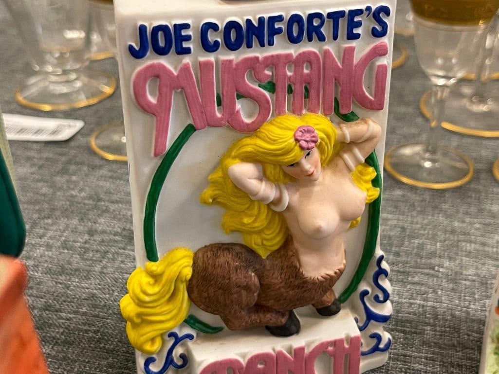 SIX MINIATURE BROTHEL LIQUOR DECANTERS INCLUDING CHICKEN RANCH, JOE CONFORTE'S MUSTANG RANCH, ETC. - 11