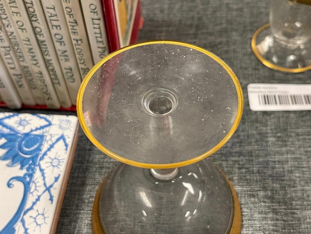 ANTIQUE CIRCA 1930'S TIFFIN FRANCISCAN GOLD ENCRUSTED GLASSWARE STEMWARE SET - 9