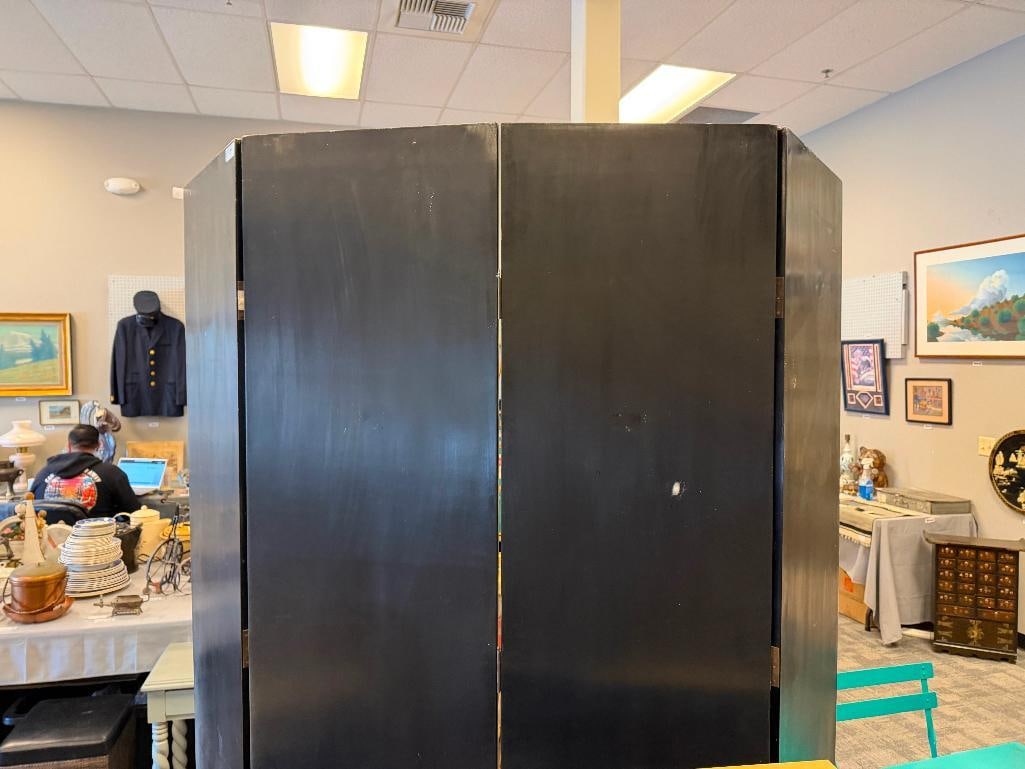 ELEGANT ART DECOR FOUR PANEL ARCHITECTURAL ILLUSION FOLDING ROOM SCREEN - 8