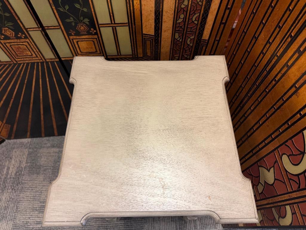 ELEGANT ASH GRAY WOOD SINGLE DRAWER SIDE TABLE - 4