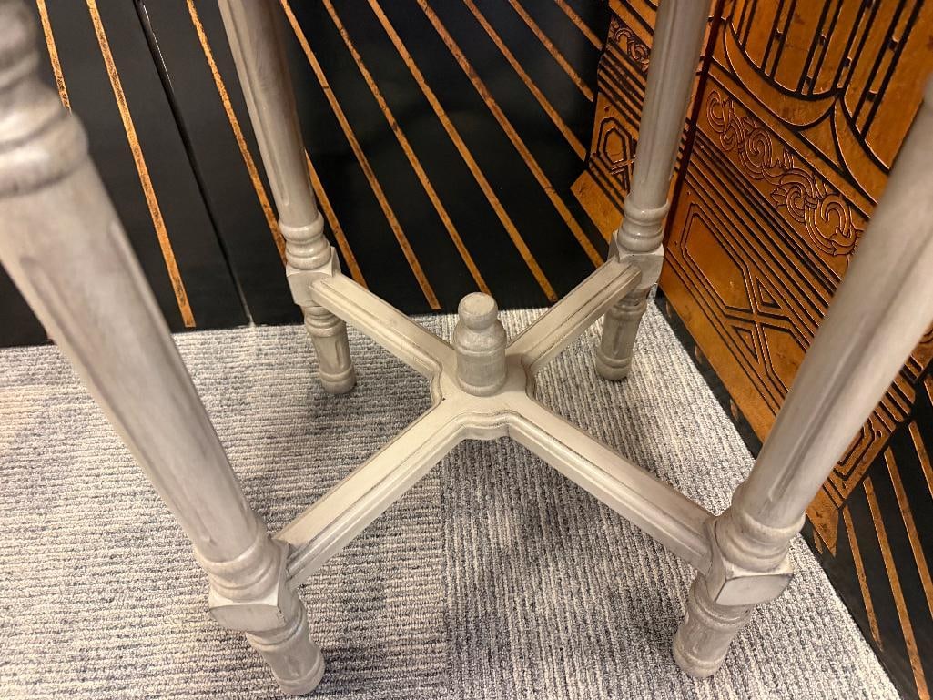 ELEGANT ASH GRAY WOOD SINGLE DRAWER SIDE TABLE - 6