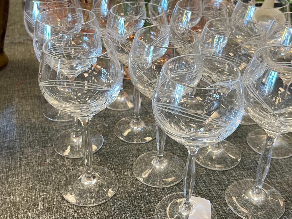 NORITAKE CRYSTAL COVE STEMWARE SET WITH WATERMARK - 4