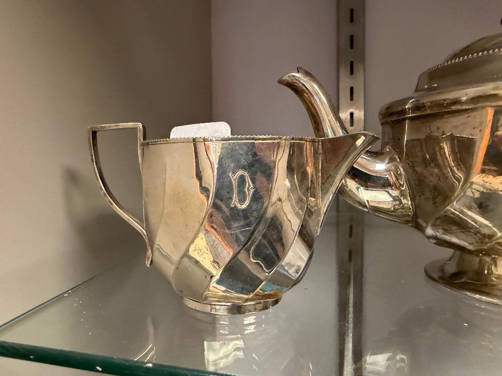 MAPPIN & WEBB 1920'S ART DECO TEAPOT CREAMER AND SUGR BOWL MATCHING SET - 19