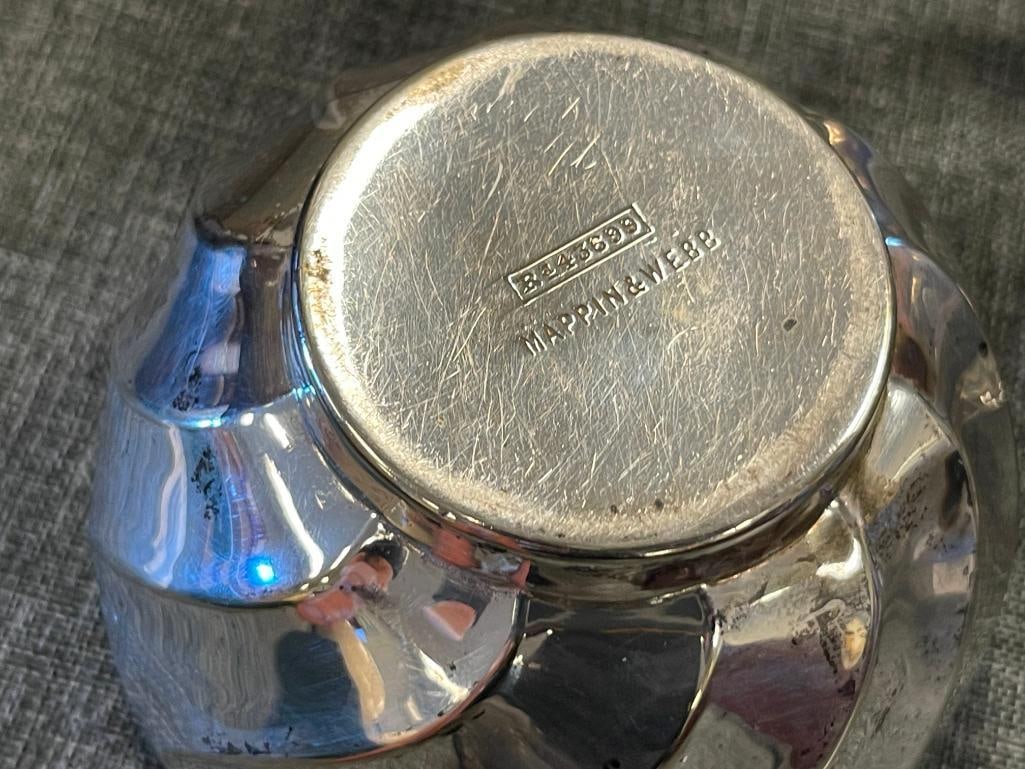 MAPPIN & WEBB 1920'S ART DECO TEAPOT CREAMER AND SUGR BOWL MATCHING SET - 7