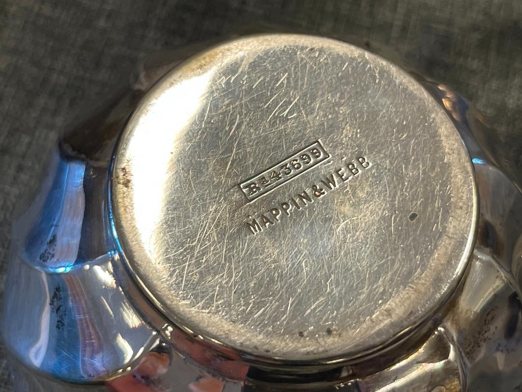 MAPPIN & WEBB 1920'S ART DECO TEAPOT CREAMER AND SUGR BOWL MATCHING SET - 8