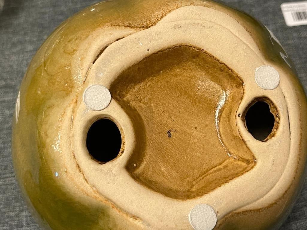 LARGE CERAMIC DECORATIVE PEAR AND APPLE DECORATIONS IN GREEN GLAZE - 5