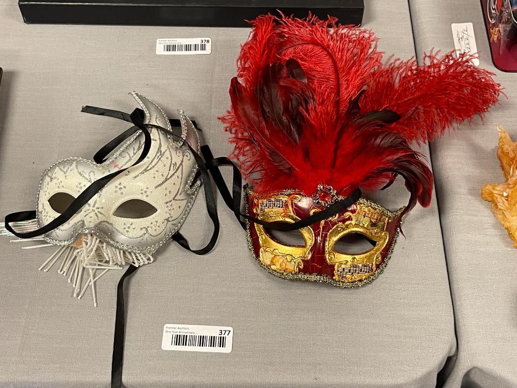 TWO HAND CRAFTED VENETIAN MASQUERADE MASKS - 2