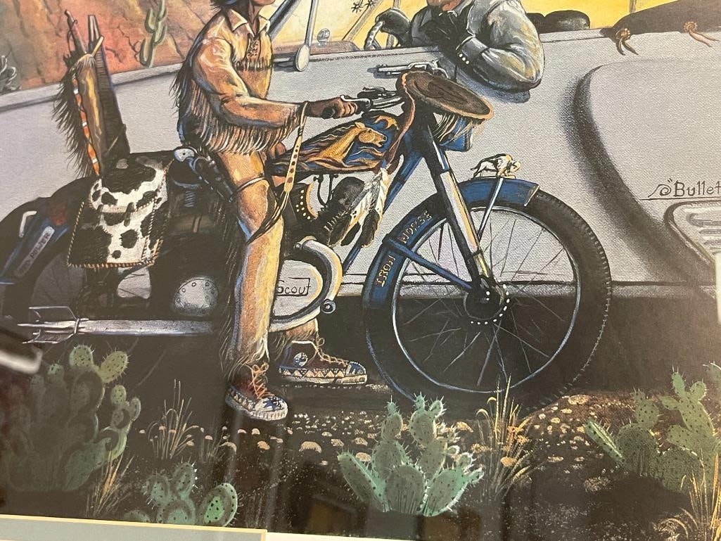 CAMERON BLAGG NATIVE WESTERNER NATIVE AMERICAN ART PRINT TITLED THEY WENT THAT-A-WAY - 4