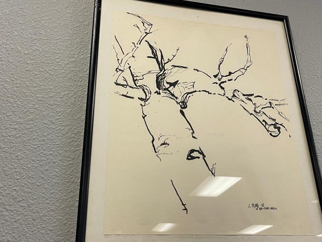 J. PLUMB PERSONALIZED INK SKETCHES BOTH DATED 1967 - 6