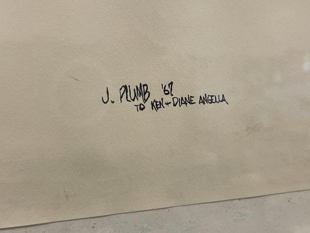 J. PLUMB PERSONALIZED INK SKETCHES BOTH DATED 1967 - 8