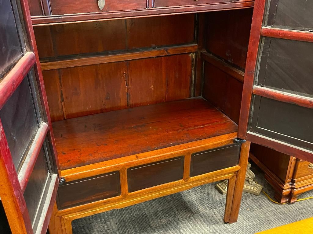 BEAUTIFUL LATE 19TH CENTURY CHINESE WEDDING CABINET WITH INTRICATE INLAY AND OVERLAY DESIGN - 11