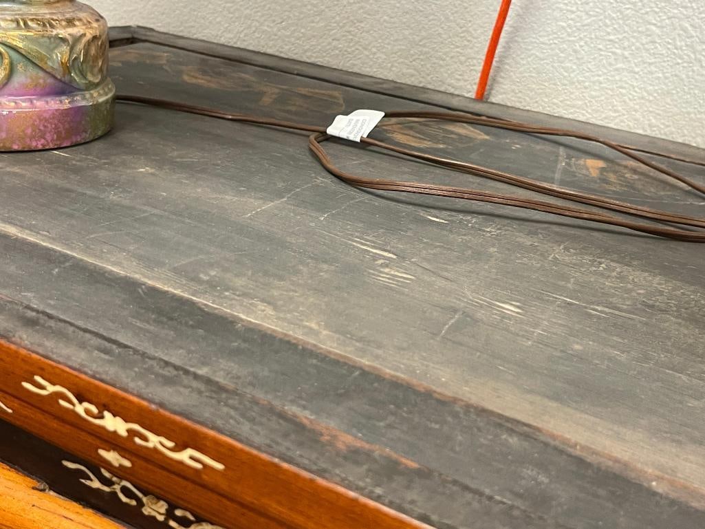 BEAUTIFUL LATE 19TH CENTURY CHINESE WEDDING CABINET WITH INTRICATE INLAY AND OVERLAY DESIGN - 14