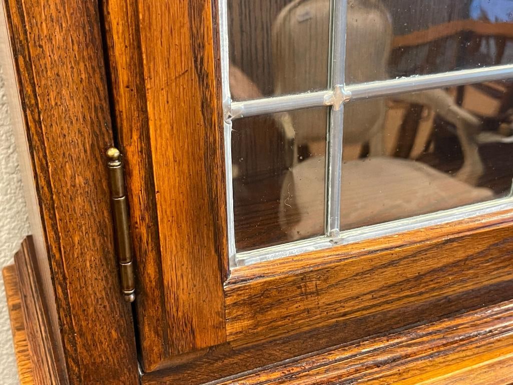 ETHAN ALLEN ARTS AND CRAFTS STYLED DROP FRONT SECRETARY'S DESK WITH BOOKCASE TOP - 8