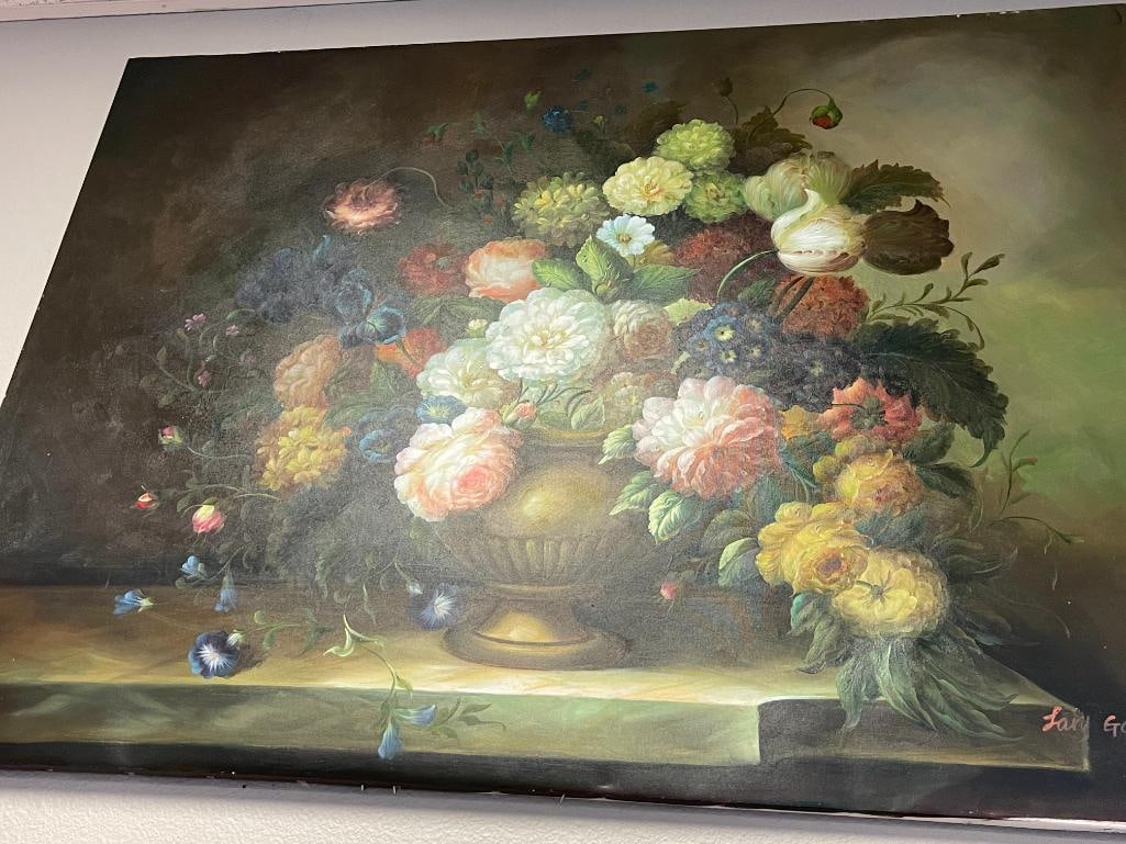 LARY GAFF LARGE ORIGINAL ACRYLIC ON CANVAS STILL-LIFE PAINTING - 2