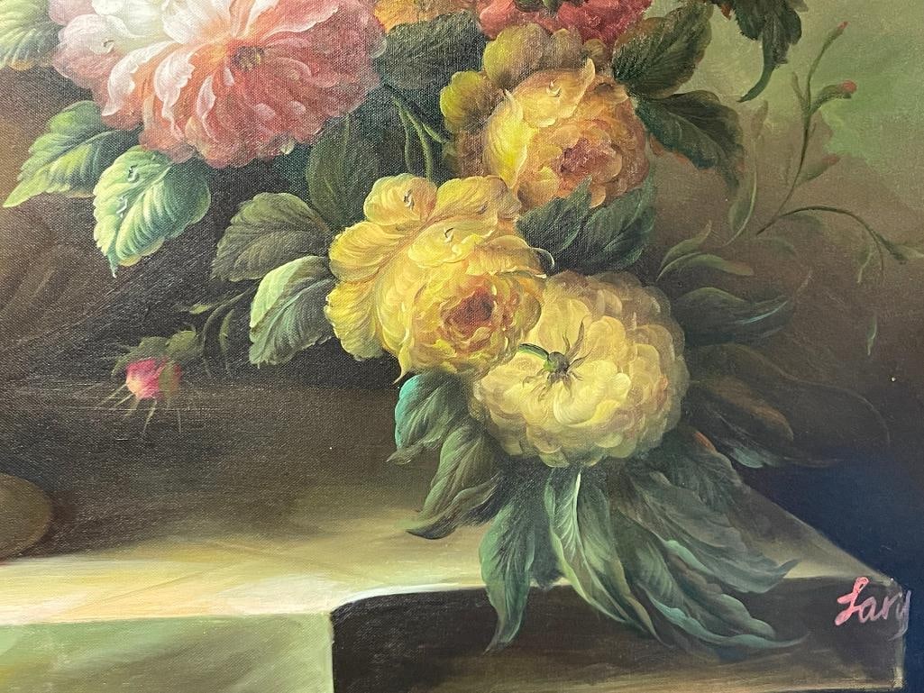 LARY GAFF LARGE ORIGINAL ACRYLIC ON CANVAS STILL-LIFE PAINTING - 4