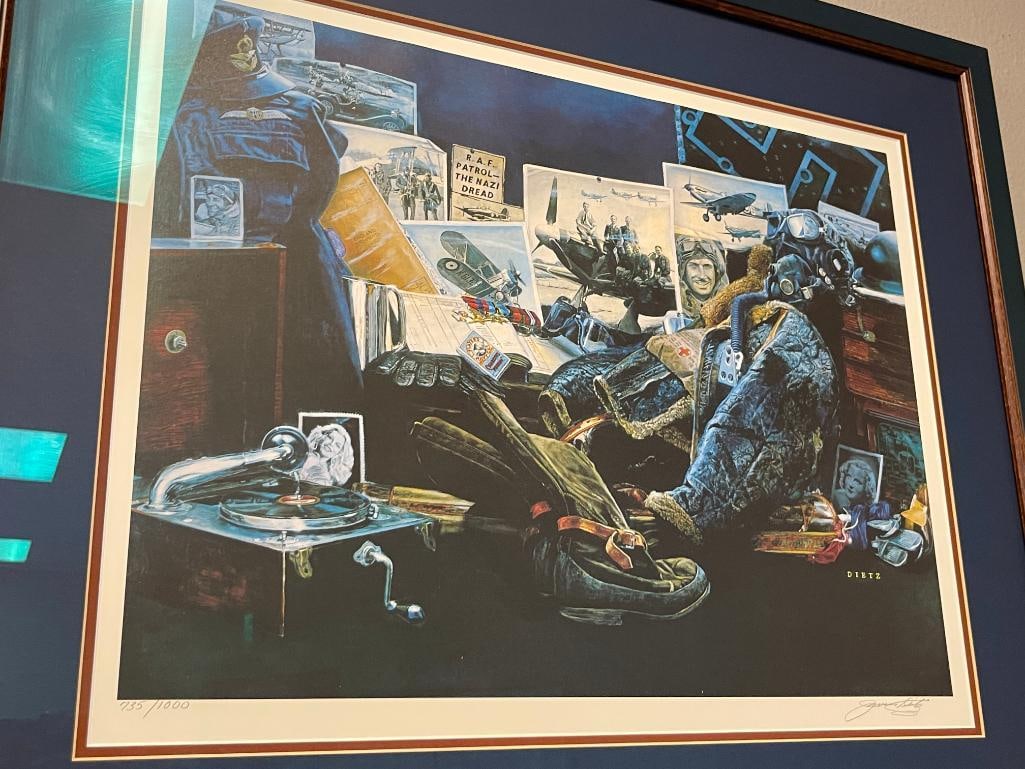 JAMES DIETZ AMERICAN ARTIST AVIATION PRINT TITLED THE FEW NO. 735/1000 - 2