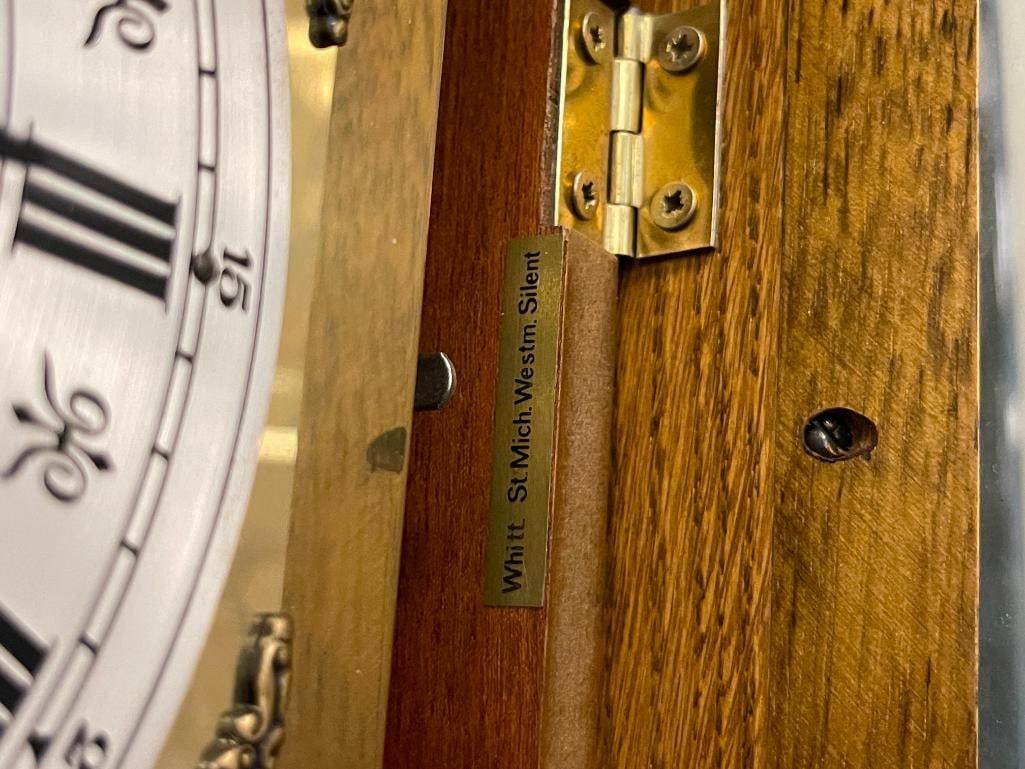 VINTAGE GERMAN MADE OAK 8-DAY WALL CLOCK - 9