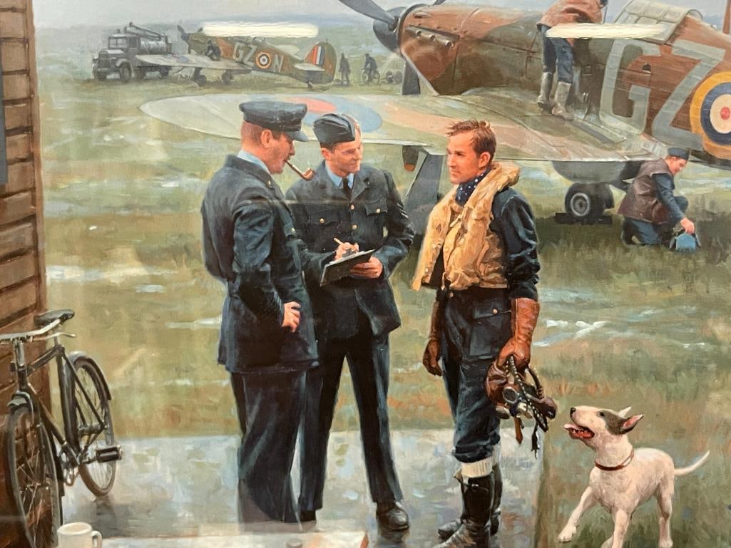 GIL COHEN AVIATION ARTIST LIMITED EDITION PRINT SIGNED BY FLIGHT LIEUTENANT PETE BROTHERS - 3