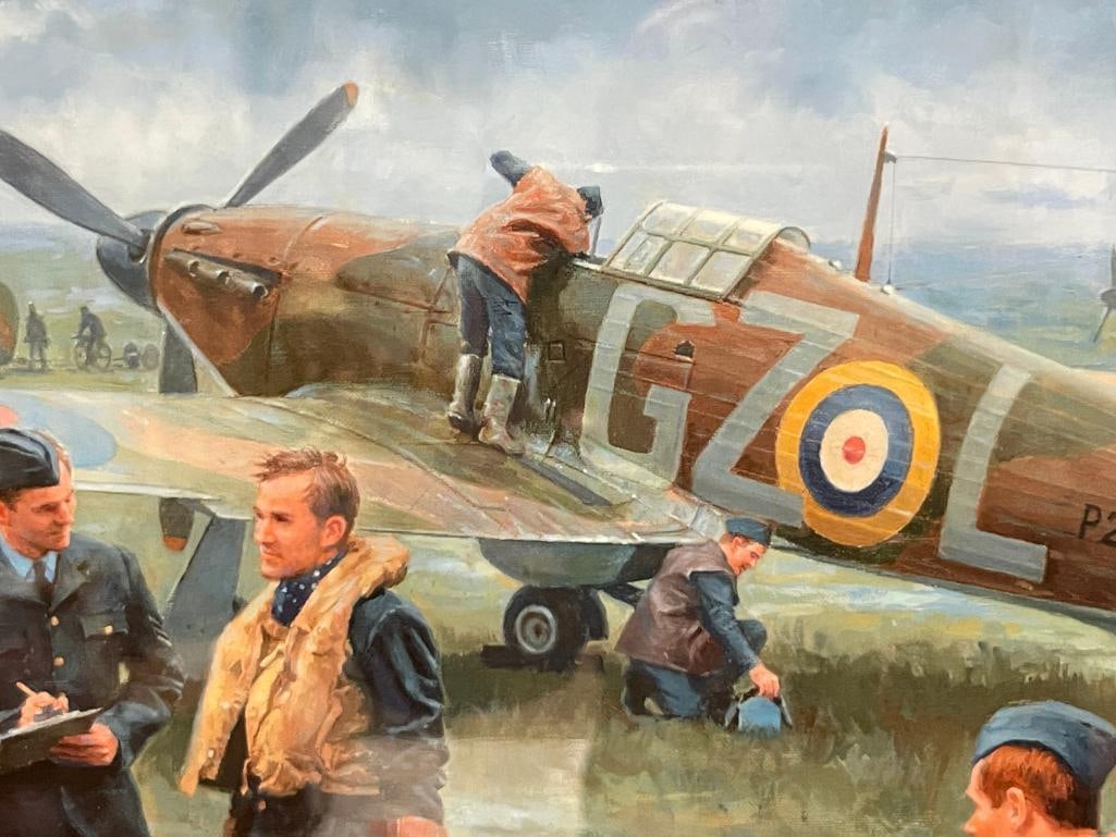 GIL COHEN AVIATION ARTIST LIMITED EDITION PRINT SIGNED BY FLIGHT LIEUTENANT PETE BROTHERS - 4