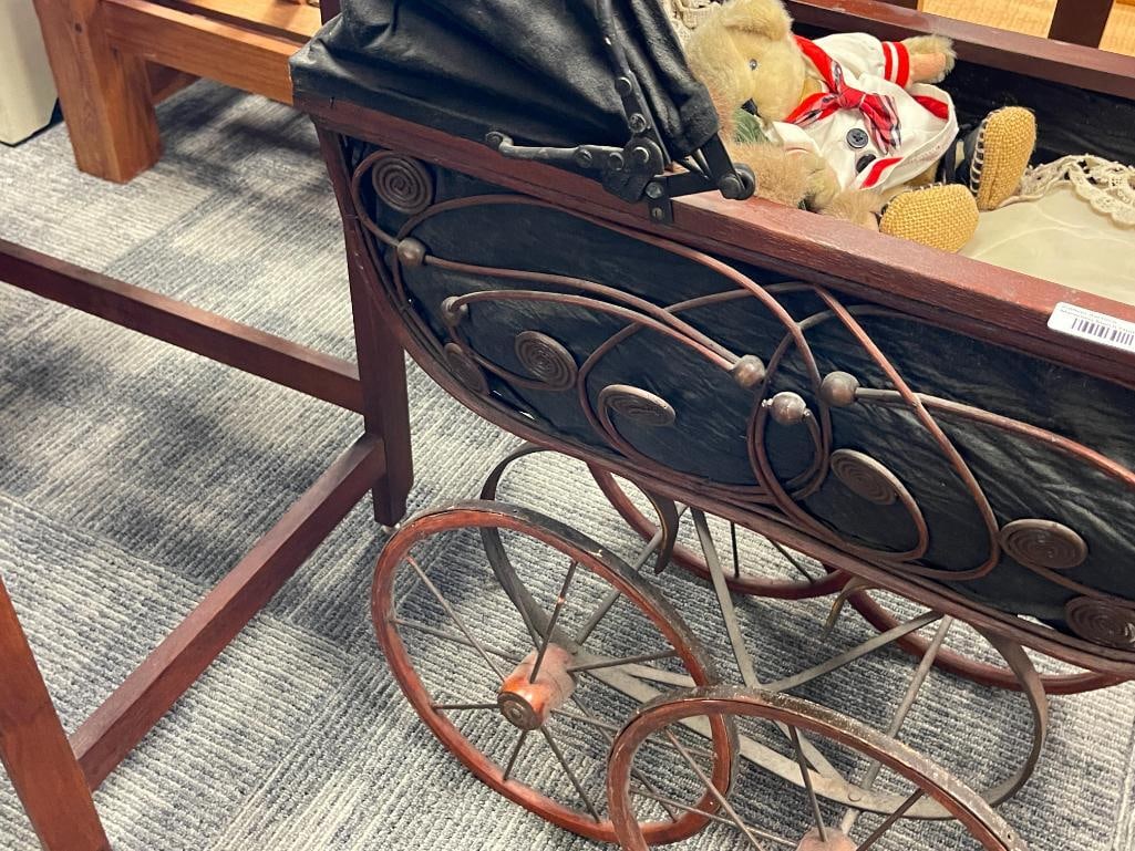 ANTIQUE STYLED DOLL CARRIAGE - 3