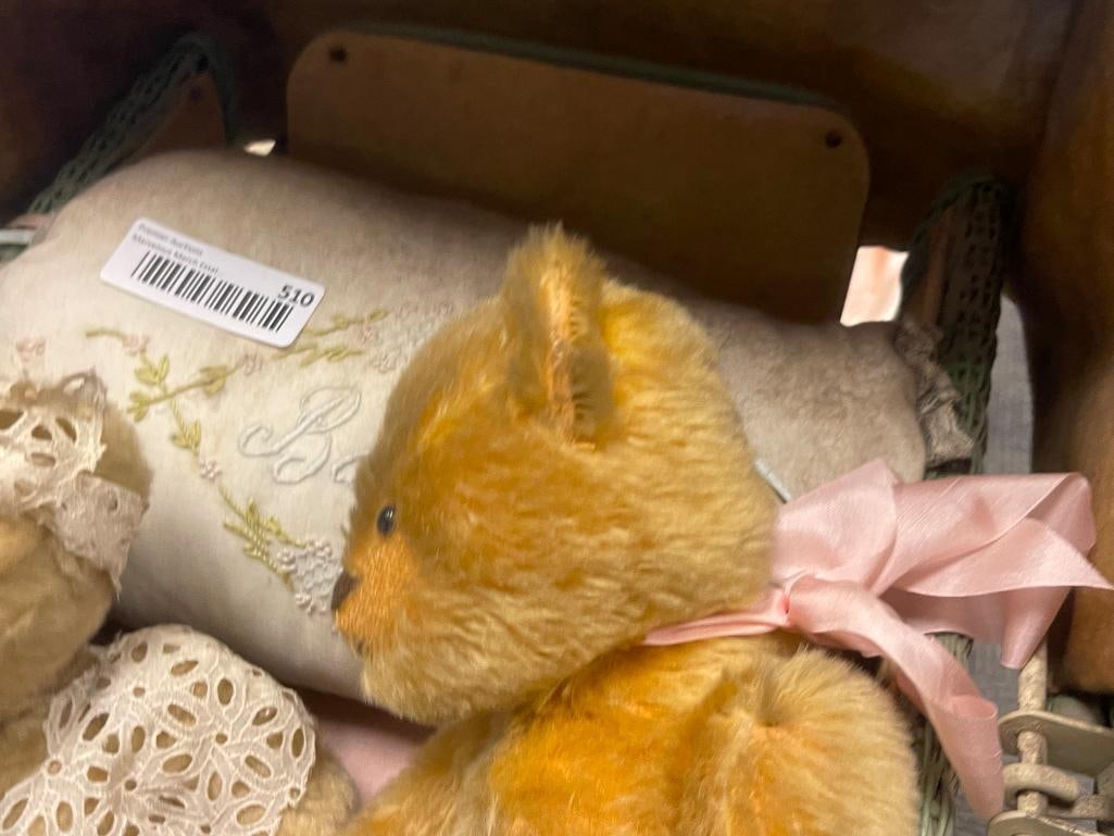 CIRCA 1917 LLOYD LOOM PRODUCTS WIKER AND METAL BABY CARRIAGE - 6