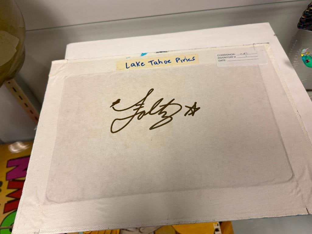 ORIGIAL ACRYLIC ON CANVAS LAKE TAHOE PAINTING BY LOCAL ARTIST MARK ASA FOLTZ TITLED LAKE TAHOE PI... - 13