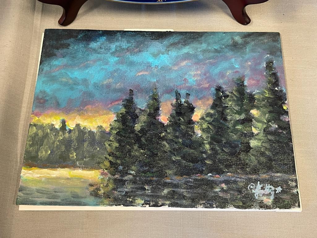 ORIGIAL ACRYLIC ON CANVAS LAKE TAHOE PAINTING BY LOCAL ARTIST MARK ASA FOLTZ TITLED LAKE TAHOE PI... - 2