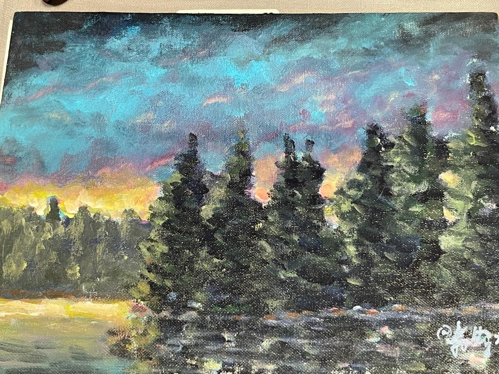 ORIGIAL ACRYLIC ON CANVAS LAKE TAHOE PAINTING BY LOCAL ARTIST MARK ASA FOLTZ TITLED LAKE TAHOE PI... - 3