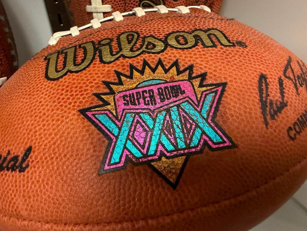 FOUR OFFICIAL NFL FOOTBALL. WILSON GAME BALL FOOTBALLS AND ONE WILSON THE DUKE METALLIC GOLD EDIT... - 6