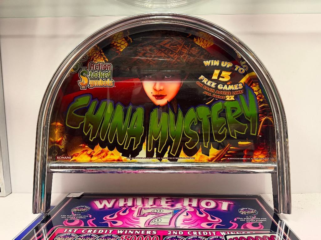 SLOT BELLY CASINO SLOT MACHINE GLASS INCLUDING CHINA MYSTERY BY KONAMI, WHITE HOT 7 BY IGT, AND M... - 6