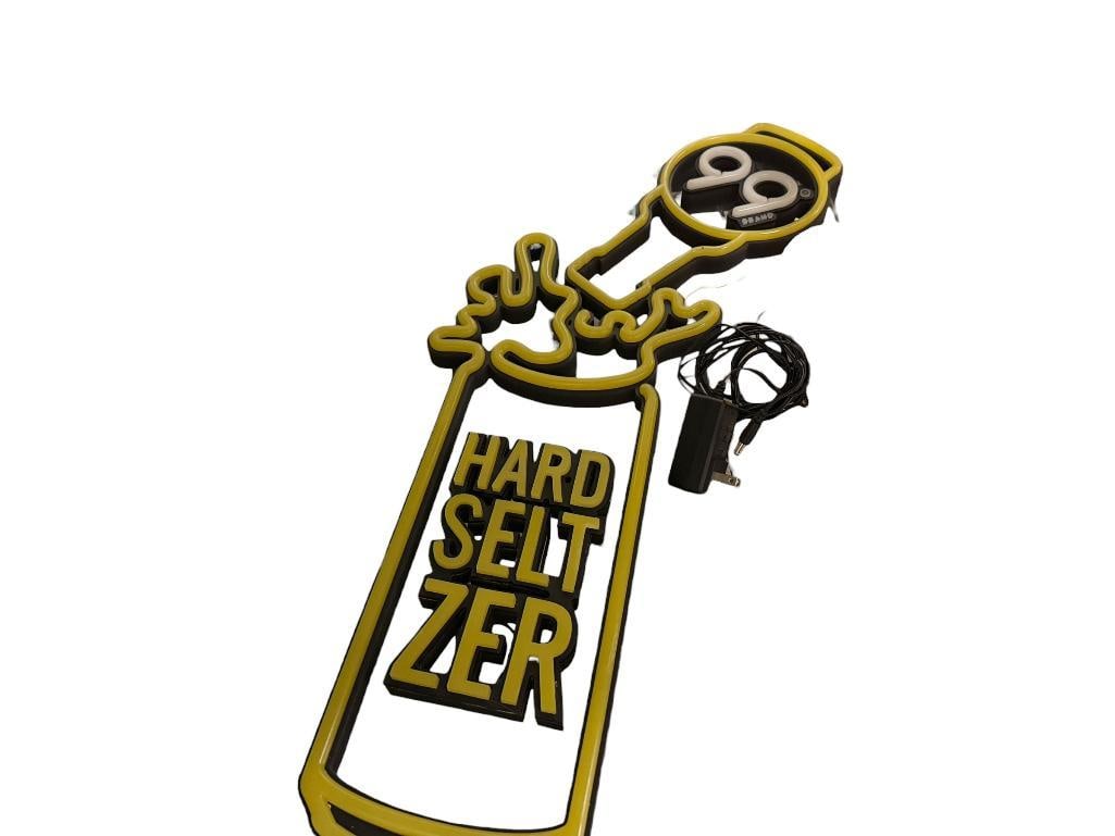 NEON STYLE ILLUMINATED HARD SELTZER 99 ADVERTISING BAR SIGN: TESTED + 28" H