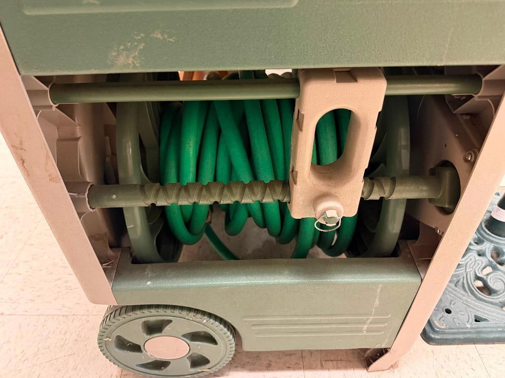 AMES REELEASY GARDEN HOSE REEL BIN CART WITH HOSE - 4