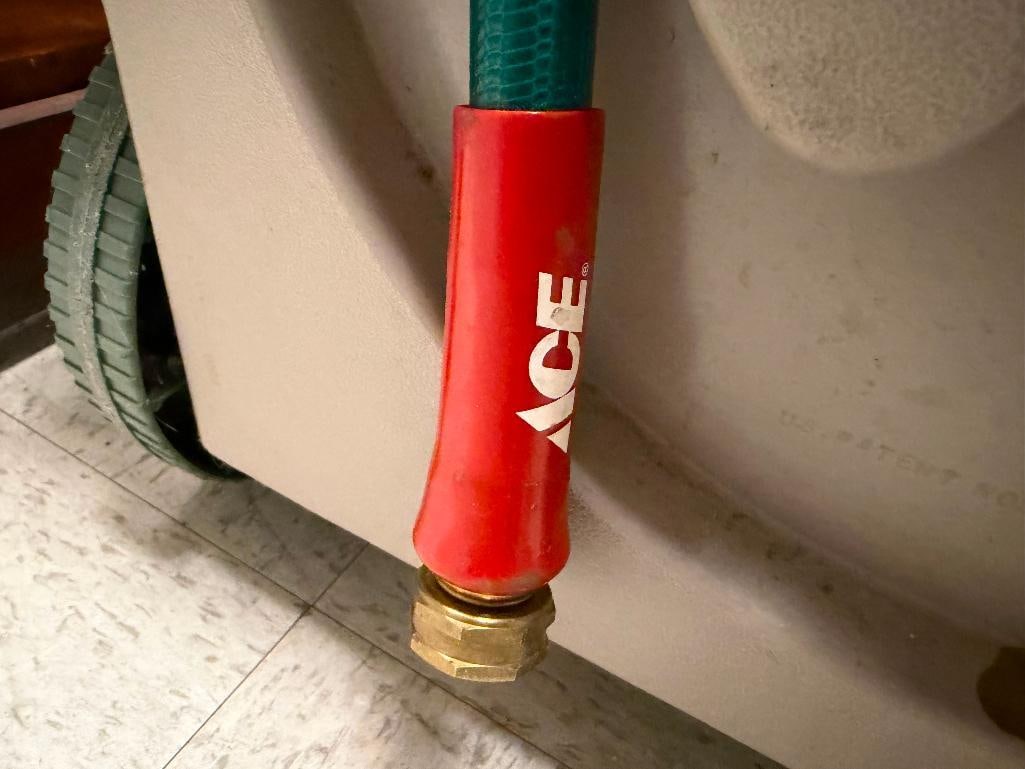 AMES REELEASY GARDEN HOSE REEL BIN CART WITH HOSE - 8