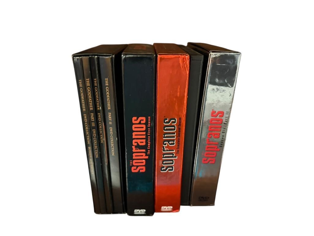 SOPRANOS TELEVISION SHOW DVD SETS, GOODFELLAS MOVIE, AND THE GODFATHER MULTI-FILM DVD SET: PERFECT FOR ANY MAFIA LOVER 