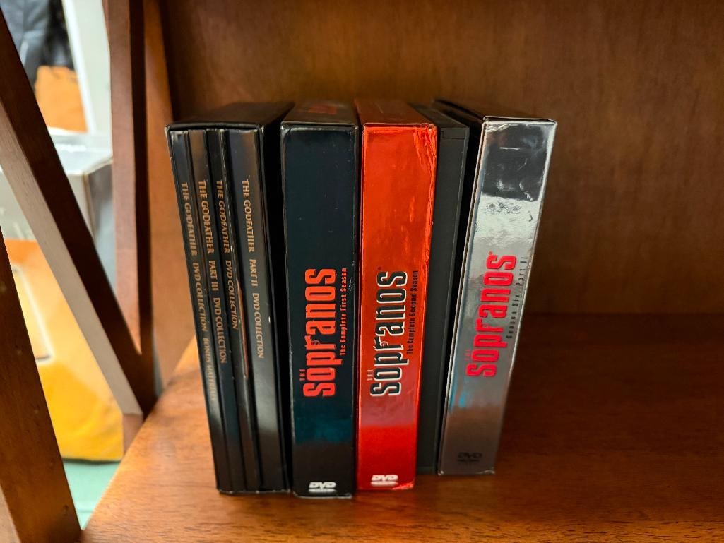 SOPRANOS TELEVISION SHOW DVD SETS, GOODFELLAS MOVIE, AND THE GODFATHER MULTI-FILM DVD SET - 2