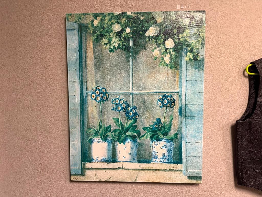 FABRICE DE VILLENEUVE LIMITED EDITION GICLEE PRINT ON CANVAS DEPICTING FLOWERS BY WINDOW - 2