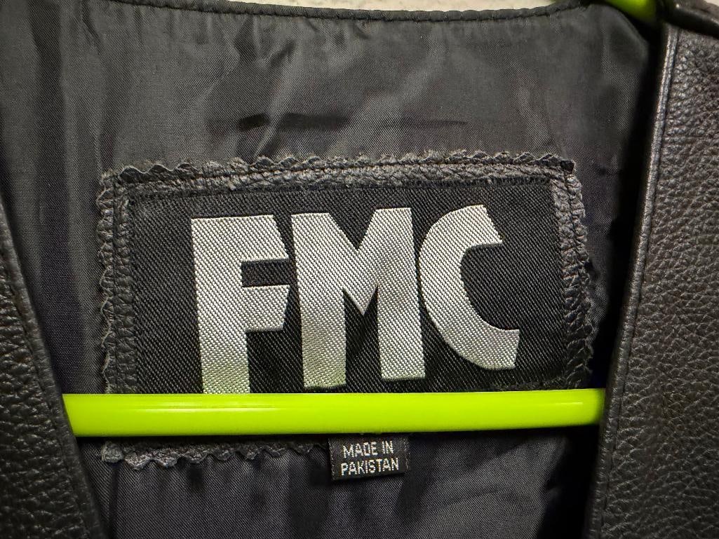 FMC HARLEY-DAVIDSON MOTOCYCLES BLACK LEATHER MOTOCYCLE RIDING VEST - 3