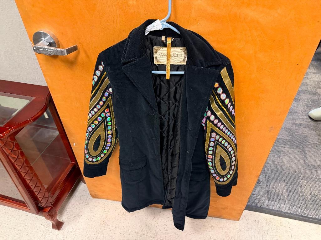WAGGON PARIS DESIGNER JACKET LONG JACKET FEATURING DRAGON MOTIF AND IRIDESCENT ACCENTS - 8