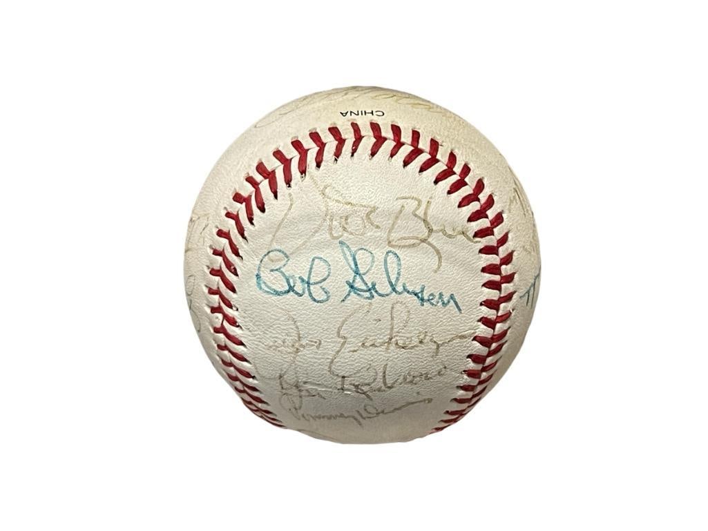 AUTOGRAPHED / SIGNED BASEBALL RICK WISE, VITA BLUE, STAN MUSIAL HOF , CURT FLOOD, BOB GIBSON (1 of 8)