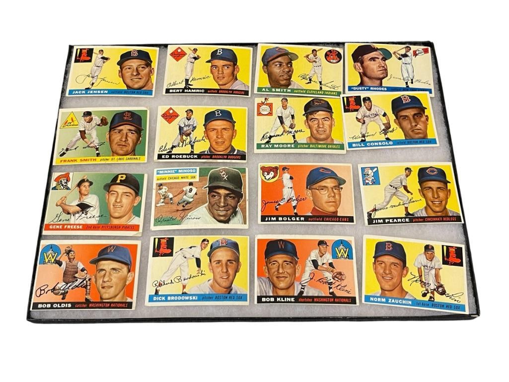 1955 TOPPS BASEBALL CARDS JIM PEARCE 170, BOB KLINE 173, BOB OLDIS 169, GENE FREESE 205, FRANK SM... (1 of 12)