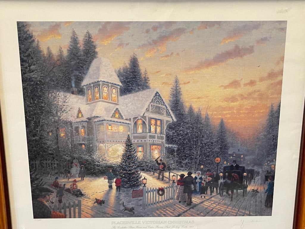 THOMAS KINKADE PLACERVILLE VICTORIAN CHRISTMAS LIMITED EDITION PRINT NO. 1917/1950 - 2