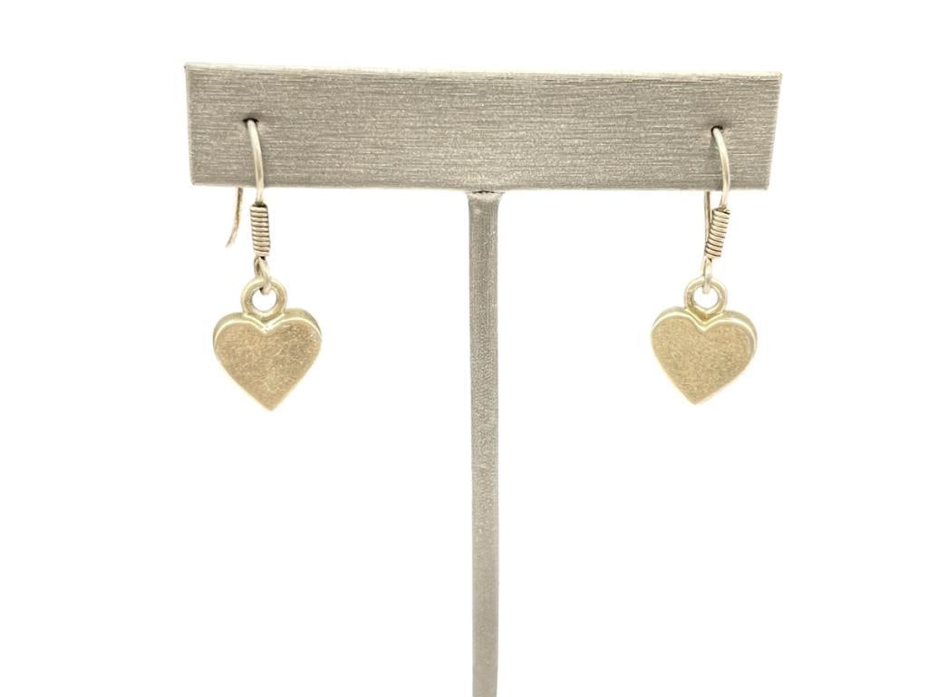 VINTAGE TAXCO MEXICO HEART DANGLE EARRINGS (1 of 5)
